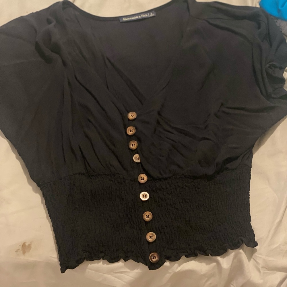 Navy Abercrombie crop top